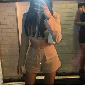 Cropped blazer romper